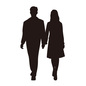 手を繋ぎ歩くカップル 手を繋ぎ歩くカップル 男女,カップル,恋人,夫婦,ジェンダー,デート,歩く,ラブラブ,人物,2人のシルエット素材