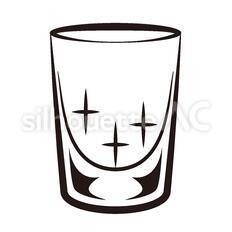 グラス ロックグラス,グラス,コップのシルエット素材