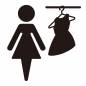 女性用物干し場 服,ハンガー,干す,設備,記号,アイコン,ピクトグラム,シンプル,案内向け,人物のシルエット素材
