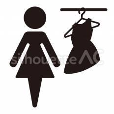 女性用物干し場 服,ハンガー,干すのシルエット素材