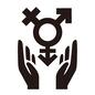 ジェンダーレス トランスジェンダー,手,両手,手のひら,シンボル,性別記号,包む,受け止める,受け入れる,記号のシルエット素材