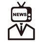 ニュース番組 ピクトグラム,ニュース番組,NEWS,テレビ,アナログテレビ,アンテナ,ネクタイ,ニュース,スーツ,テレビ番組のシルエット素材