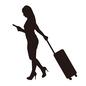 旅行者 旅行者 旅行者,人,人物,女性,女の人,キャリーバッグ,持つ,ハイヒール,ロングヘアー,空港のシルエット素材
