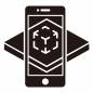 先端技術　AR ar,スマートフォン,矢印,立体,デジタル,図形,未来,アイコン,シンプル,クールのシルエット素材