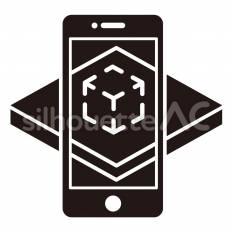先端技術　AR ar,スマートフォン,矢印のシルエット素材