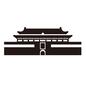 天安門 天安門,観光地,建造物,北京,建物,城門,象徴,城門建築,観光名所,人気スポットのシルエット素材