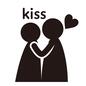 恋人 恋人 キス,英語,アルファベット,ハート,チュー,チュッ,カップル,ピクトグラム,人物,人のシルエット素材