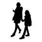 親子 親子 手をつなぐ,歩く,母子,母親,女性,子供,大人,ファミリー,家族,親子のシルエット素材