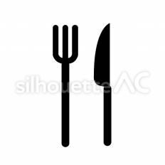 フォークとナイフ フォーク,ナイフ,食器のシルエット素材