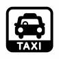 タクシー　文字付 タクシー,文字付,乗用車,タイヤ,窓,ライト,車体,正面,行灯,英字のシルエット素材