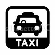 タクシー　文字付 タクシー,文字付,乗用車のシルエット素材