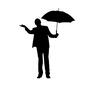 雨の日　男性 人物,人,男性,カサ,傘,雨具,梅雨,雨,雨天,雨降りのシルエット素材