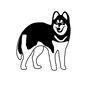 ハスキー ハスキー 犬,いぬ,イヌ,動物,生き物,ペット,家族,可愛い,癒し,イラストのシルエット素材