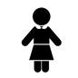 スカートの女性 スカートの女性 服,洋服,衣類,スカート,襟,丸襟,人物,人,ピクトグラム,全身のシルエット素材