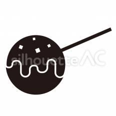 たこ焼き たこ焼き,ソース,丸形のシルエット素材