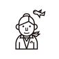 キャビンアテンダント キャビンアテンダント キャビンアテンダント,飛行機,乗り物,客室乗務員,女性,人,人物,上半身,CA,フライトアテンダントのシルエット素材