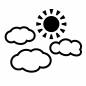 太陽と雲 太陽と雲 雲,太陽,天気,自然,空,気象,もくもく,明るい,夏,昼間のシルエット素材
