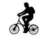 自転車 自転車 男性,男の子,人,人物,運転,乗る,自転車,サイクリング,買い物,外出のシルエット素材