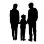 三人組 人物,家族,親子,子供,大人,兄弟,3人,家庭,一家,全身のシルエット素材