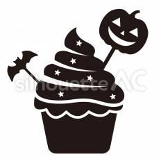 ハロウィンスイーツ ハロウィン,スイーツ,カップケーキのシルエット素材