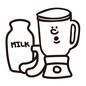 ミルクセーキ ミルクセーキ ミルクセーキ,牛乳,MILK,バナナ,ミキサー,ブレンダー,材料,顔,かわいい,簡単のシルエット素材