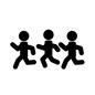 走る 走る ピクトグラム,走る,人,人物,全身,3人,集団,マラソン,先頭集団,競うのシルエット素材