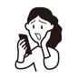困惑する女性 困惑する女性 困惑,困る,故障,分からない,使えない,人物,女性,1人,上半身,スマホトラブルのシルエット素材