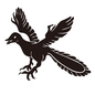 恐竜（始祖鳥） 恐竜,始祖鳥,アーケオプテリクス,昆虫食恐竜,鳥類,羽毛,絶滅種,脊椎動物,古代,ジュラ紀後期のシルエット素材