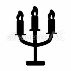 燭台 燭台,ろうそく,三本のシルエット素材