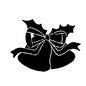 クリスマスオーナメント クリスマスオーナメント クリスマス,イベント,12月,冬,オーナメント,飾り,ヒイラギ,リボン,鈴,ベルのシルエット素材