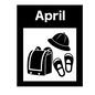 4月 4月 日本の行事,4月,April,入学,ランドセル,小学生,入学式,一年生,上履き,ポスターのシルエット素材