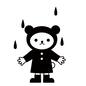 雨の日のクマ クマ,熊,雨,雨の日,梅雨,雨降り,悪天候,アニマルキャラクター,レインコート,レイングッズのシルエット素材
