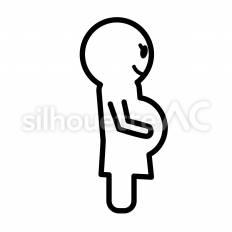 妊婦　白抜き 妊婦,妊娠,マタニティのシルエット素材