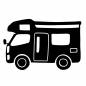キャンピングカー キャンピングカー キャンピングカー,車,車中泊,乗り物,家族旅行,1台,アウトドア,旅行,キャンプ,レジャーのシルエット素材