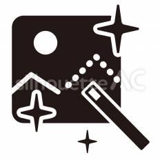 先端技術　生成AI 生成ai,ペン,星のシルエット素材