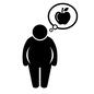 ダイエット ダイエット,人,人物,全身,ピクトグラム,正面,立つ,デブ,ぽっちゃり,吹き出しのシルエット素材