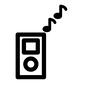 音楽プレーヤーと音符 音楽プレーヤー,音符,八分音符,iPod,MP3プレーヤー,プレーヤー,MP3,音楽,音,曲のシルエット素材
