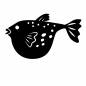 フグ フグ,1匹,横向き,毒,魚,魚類,海,水族館,生き物,食材のシルエット素材