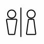 トイレ　男女　白抜き 男女,白抜き,区切り,線,記号,正面,全身,立つ,並ぶ,入口のシルエット素材
