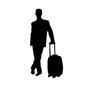 トラベル トラベル 人物,男性,全身,待つ,旅,旅行,出張,トラベル,キャリー,キャリーバッグのシルエット素材