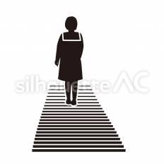 成長 歩く,道,影のシルエット素材