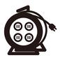 コードリール コードリール,コンセント,4個口,丸,ぐるぐる,延長コード,作業用品,差し込み口,業務用,コンパクトのシルエット素材