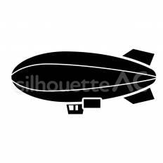 飛行船広告 飛行船,船体,浮遊のシルエット素材