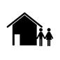家 家 家,ハウス,戸建て,新居,住まい,並ぶ,夫婦,カップル,ピクトグラム,人物のシルエット素材