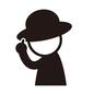 探偵 横向き,帽子,上半身,人物,人,ピクトグラム,1人,探偵,私立探偵,事件のシルエット素材