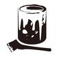 ペンキ ペンキ ペンキ,ブラシ,ハケ,缶,塗料,接着剤,薬剤,修理,修繕,直すのシルエット素材
