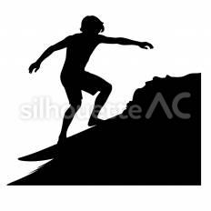 サーフィン サーフィン,波,滑るのシルエット素材