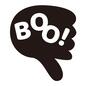 BOO BOO BOO,BOO!,英語,セリフ,ブーイング,手,サイン,ハンドサイン,親指,下向きのシルエット素材