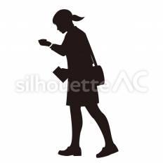 会場へ向かう 走る,カバン,会場へ向かうのシルエット素材