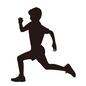 急ぐ人 急ぐ人,走る,男の子,半袖,ショートパンツ,短距離,陸上,陸上選手,体育,全力疾走のシルエット素材